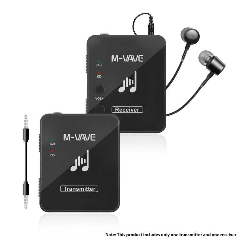 M-VAVE SWS10 2.4GHz Wireless Earphone Monitor Transmission System USB Rechargeable Transmitter & Receiver Support Mono/Stereo